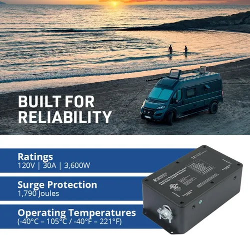Vista 3 de Progressive Industries EMS-HW30C - Protector de sobretensiones para autocaravana resistente, negro, 30 amperios