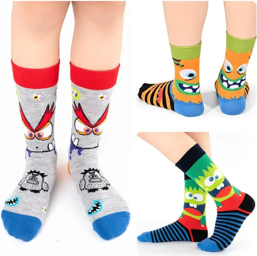 Vista 7 de Dsia Zamur Calcetines para niños y niñas, paquete de 4 a 6 unidades + caja de regalo, novedosos calcetines de pantorrilla coloridos para adolescentes