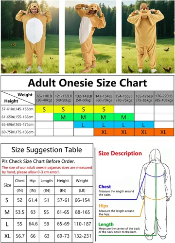 Vista 5 de vavalad Adult Onesie Costume Pajamas Cosplay Pajamas Jumpsuit Hooded Romper Women men