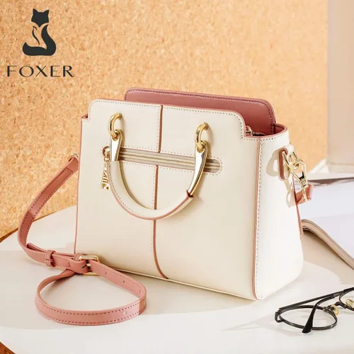 Vista 6 de Bolsos de cuero para mujer, con asa superior y correa ajustable