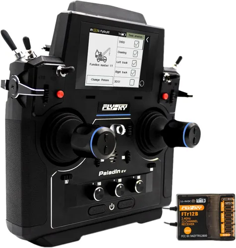 Vista 8 de HTLNUZD Flysky Paladin FS-PL18 EV Transmisor de control de radio, 2.4G 18 canales 3.5 pulgadas TFT pantalla táctil para RC FPV barco coche dron