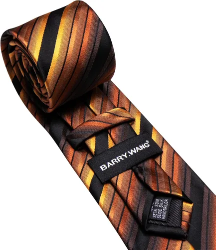 Vista 128 de Barry.Wang Juego de corbatas para hombre, corbata de seda a rayas, tejido a cuadros, gemelos formales, negocios, boda