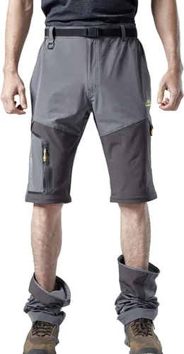 Vista 2 de Mr.Stream Men's Walking Windproof Breathable Camping Quick Drying Outdoor Convertible Hiking Pants