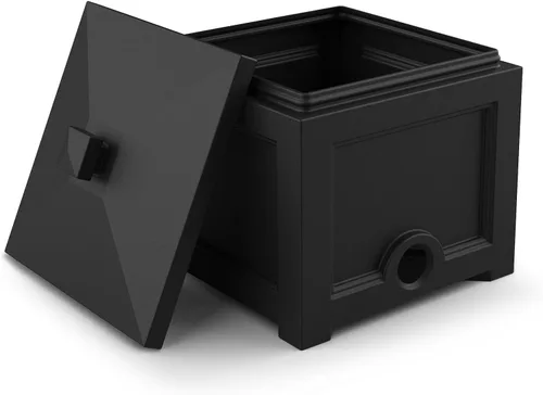 Vista 10 de Mayne Fairfield - Cubo para manguera de jardín, color negro, 17 pulgadas de largo x 17 pulgadas de ancho x 18 pulgadas de alto, soporta hasta 100