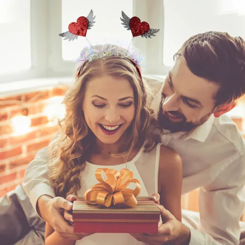 Vista 9 de FRCOLOR 2 diademas para el día de San Valentín, alienígenas, disfraz de alienígena, banda para el cabello, accesorios para el día de San Valentín