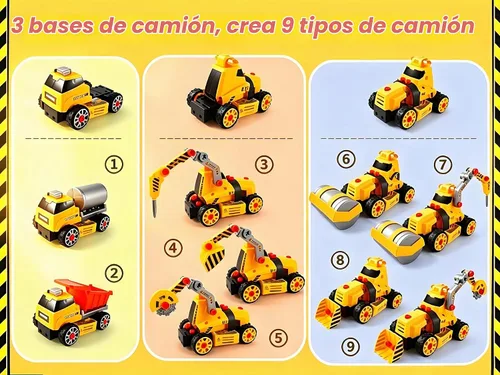 Vista 2 de 9 en 3 desmontar juguete construcción camión taladro eléctrico STEM