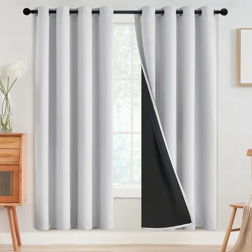 Vista 202 de SimpleHome - Cortinas opacas 100% para recámara, cortinas de ventana con ojales beige, con aislamiento térmico, cortinas de oscurecimiento