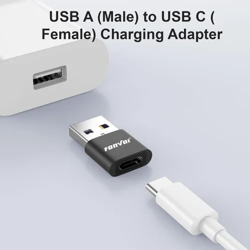 Vista 3 de Paquete de 4 adaptadores USB a USB C, cargador USB C hembra a A macho tipo C compatible con Apple MagSafe, iPhone 11, 12, 13, 14 Pro Max, Samsung