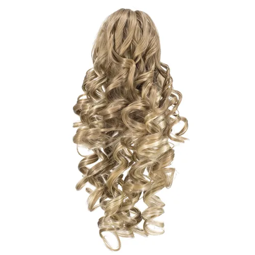 Vista 2 de 12-Pulgadas Extensiones de Cola de Caballo Cortas con Rizos de Tornillo y Pinza de Gancho Extensiones de Cabello Sintético con Cordón Extensiones
