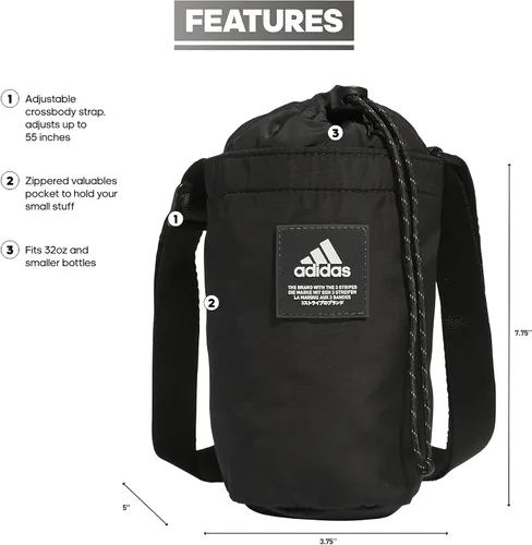Vista 2 de adidas Bolso cruzado de hidratación unisex para adultos 2.0, Negro -, Bolsa bandolera de hidratación 2.0