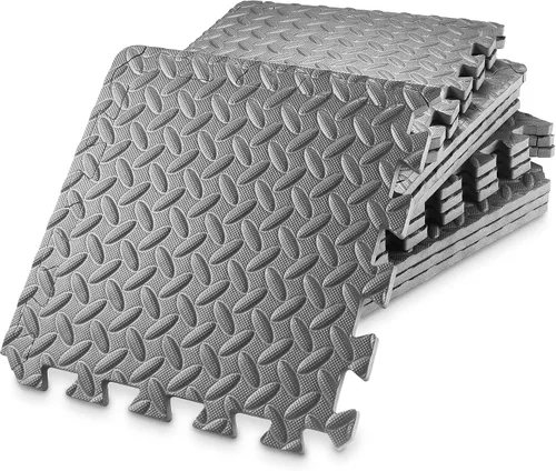 Vista 11 de Philosophy Gym Paquete de 12 alfombrillas de ejercicio – 12 x 12 pulgadas de goma de espuma entrelazada rompecabezas azulejos – negro