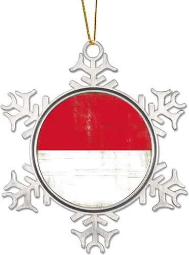 Vista 16 de Merry Christmas Metal Snowflake Christmas Ornaments Retro China Hong Kong Flag National Flag Ornaments Winter Decorations for Christmas Tree Xmas