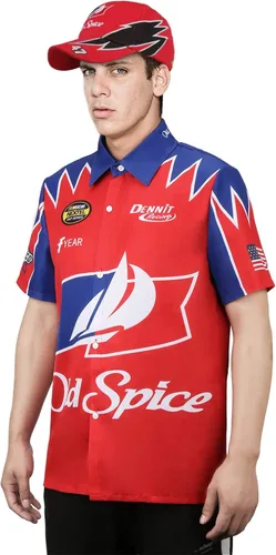 Vista 7 de Disfraz de Ricky Bobby de manga corta, camisa y gorra, traje para hombres y adultos, Talladega Nights Wonder Halloween Cosplay Props