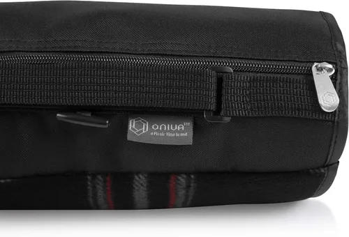 Vista 7 de Manta de picnic para exteriores Picnic Time Tote, tamaño XL, color azul a rayas Tartán negro