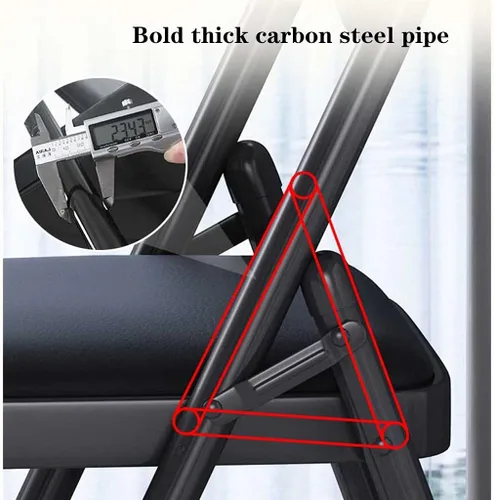 Vista 5 de Folding Chairs Silla de escritorio acolchada de poliuretano para muebles, silla de camping, silla de descanso plegable con marco de metal