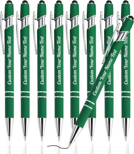 Vista 40 de Bolígrafo personalizado, 1 unidad, bolígrafo personalizado con logotipo de mensaje de nombre comercial grabado, lápiz digital de tinta negra suave