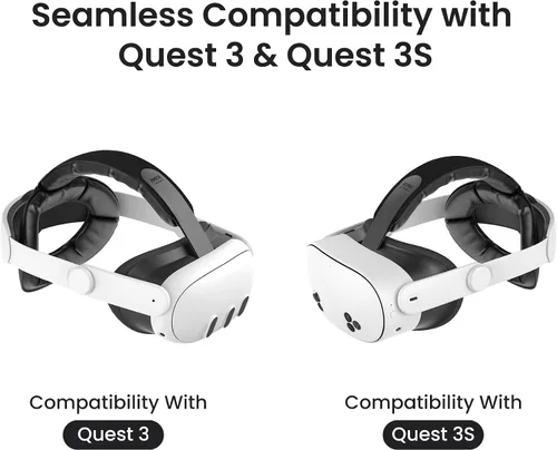 Vista 5 de KIWI design K4 Head Strap, VR Headset Accessories for Meta Oculus Quest 3/3S, Non-Battery & Enhanced Support & Adjustable & Comfort Strap Gift for