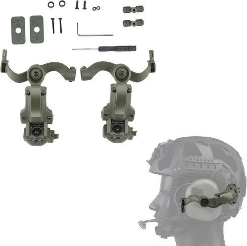 Vista 9 de Accesorios de adaptador de riel ARC de rotación de ángulo múltiple para auriculares tácticos