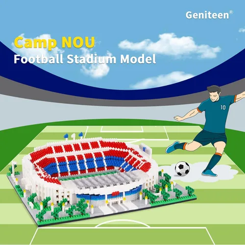 Vista 2 de Micro Mini Bloques, Serie de Estadio de Fútbol Modelo Mini Bloques de Construcción Arquitectura Modelo Kit de Construcción (Camp NOU)