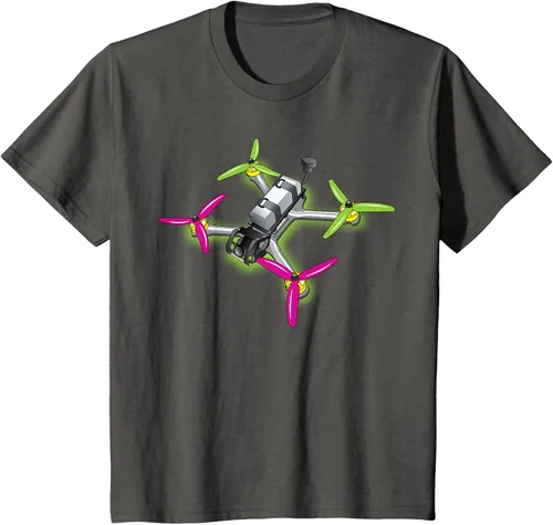 Vista 47 de Freestyle FPV Racing Drone Pilot Acro Quadcopter - Camiseta de sandía, Negro, S