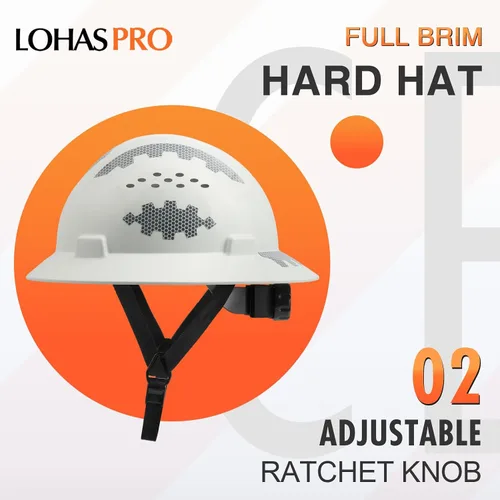 Vista 2 de LOHASPRO Casco de seguridad de ala completa Casco de seguridad ventilado Cascos De Construcción Tipo I Clase C