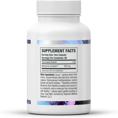 Vista 8 de Tesseract Medical Research BerberActiv-QR Berberine Suplemento de apoyo inmunológico, apoya la salud del hígado, hipoalergénico, 350 mg, 90 cápsulas