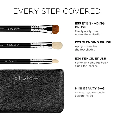 Vista 9 de Sigma Beauty Glam'n Go - Juego de brochas para ojos, cepillo de maquillaje, arándano, paquete de 4