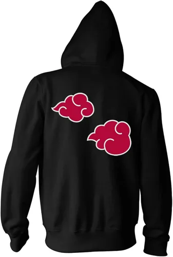 Vista 2 de Ripple Junction Naruto Shippuden Big Akatsuki Clouds Anime Sudadera con capucha de forro polar con licencia