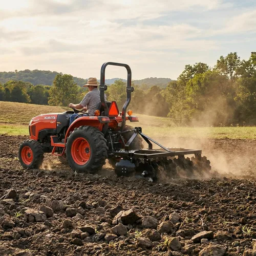 Vista 6 de IMPACT IMPLEMENTS® Paquete de 7 Piezas CAT-0 para Tractores de Césped/Jardín. Incluye raspador de caja, rastrillo, arado, cuchilla, cultivador
