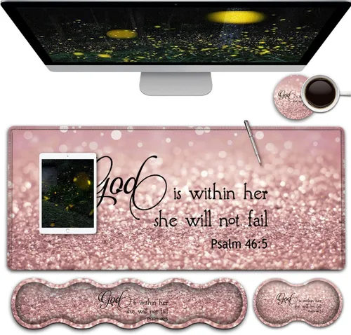 Vista 8 de Alfombrilla de mouse grande para juegos, alfombrilla de escritorio de oficina extendida, impermeable para el hogar, reposamuñecas ergonómicas