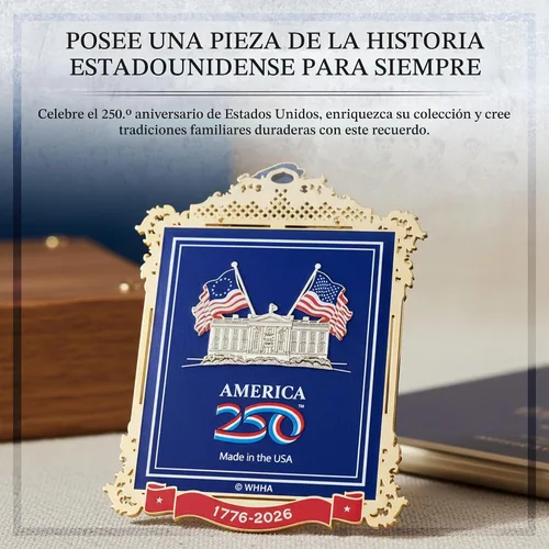 Vista 4 de Adorno de Navidad oficial de la Casa Blanca 2026, América 250 Declaración de Independencia