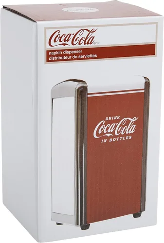 Vista 5 de TableCraft Coca-Cola CC342 - Dispensador de servilletas de Coca-Cola, color rojo, pequeño