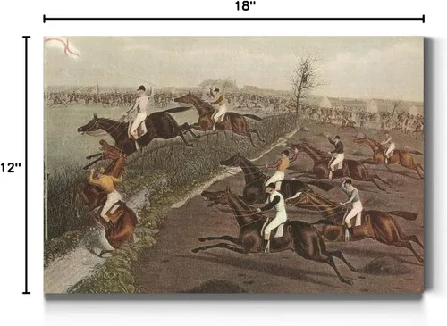 Vista 8 de Renditions Gallery The Grand Steeple Chase II - Arte de pared, ecuestre británico, arte de caballo, colorido, decoración en lienzo de alta calidad