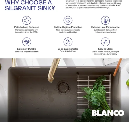 Vista 6 de Fregadero Blanco Performa Silgranit II Cascada., 440069