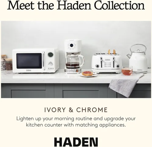 Vista 5 de Haden Horno microondas de 700 vatios y 0.7 pies cúbicos con controles digitales, descongelación e inicio instantáneo para encimera, pequeño