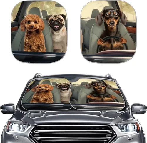 Vista 11 de Parasol para parabrisas de automóvil con estampado de playa tropical, protección universal para proteger el interior del automóvil, bloquea