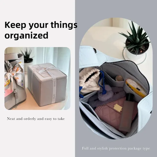 Vista 8 de DGAZ Organizador de bolso, sedoso y suave, se adapta a bolsas de picotina 1822, seda, bolso de lujo en moldeadores de bolsa (Bleu Pale, PC22)