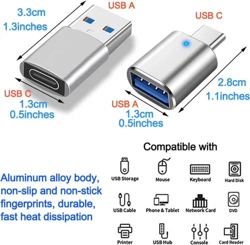 Vista 2 de KLAQQED Hub USB 3.0, divisor USB 1 en 4 salidas, extensor USB adaptador USB múltiple puerto, adaptador USB a USBC-C, adaptador USB C a USB