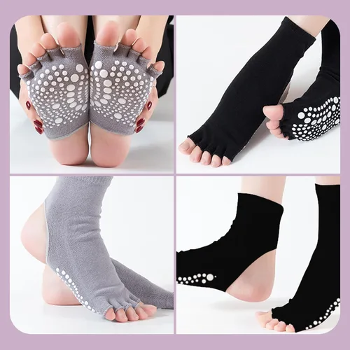 Vista 5 de 3 pares de calcetines de yoga con agarres