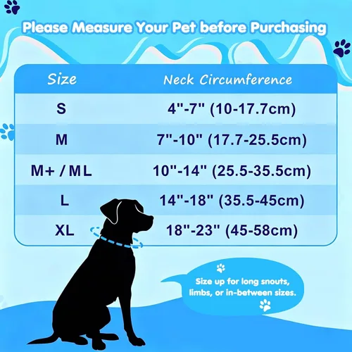Vista 4 de Grand Line Collar inflable para perros y gatos, cono de recuperación suave para perro después de una cirugía, cono protector del cuello para Azul
