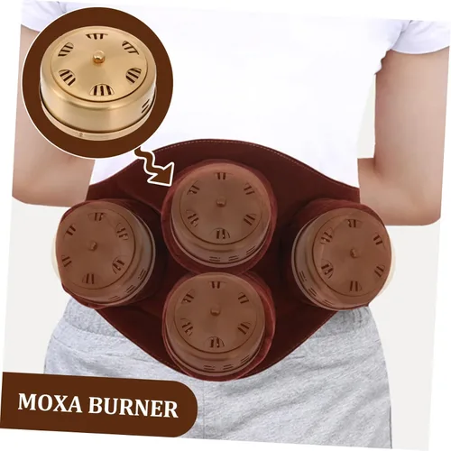 Vista 8 de Caja de masaje Moxa portátil de cobre puro Moxa Burner Case Moxibustión cubierta de tela anti-quemaduras diseño para aliviar el estrés