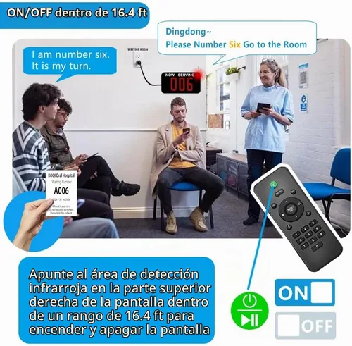 Vista 2 de Toma un sistema numérico Sistema electrónico de llamadas en cola con 1 pantalla de número de servicio ahora 3 botón de llamada siguiente 1
