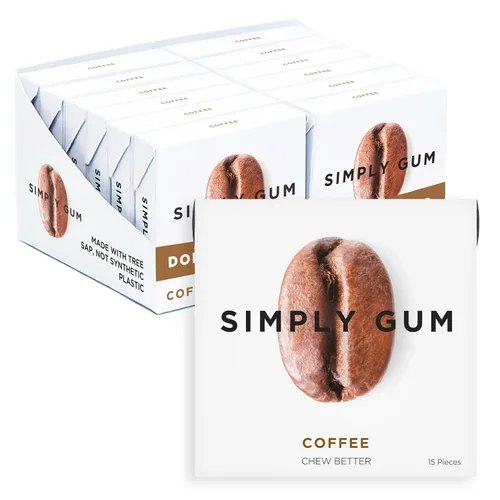 Vista 22 de SIMPLY Gum Canela, goma de mascar natural sin plástico, paquete de 6 (90 piezas) Vegano, Kosher, sin OGM, sin aspartamo y sin sorbitol