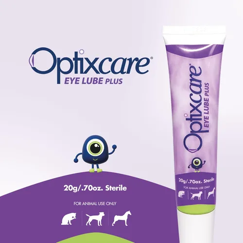 Vista 5 de OptixCare Eye Lube Plus + Hyaluron 20g para perros, gatos y caballos, paquete de 3