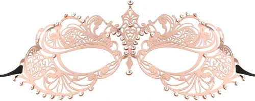 Vista 8 de Coddsmz Máscara de metal cortada con láser para mujer, máscara veneciana de Mardi Gras, máscara de Halloween 1-oro rosa
