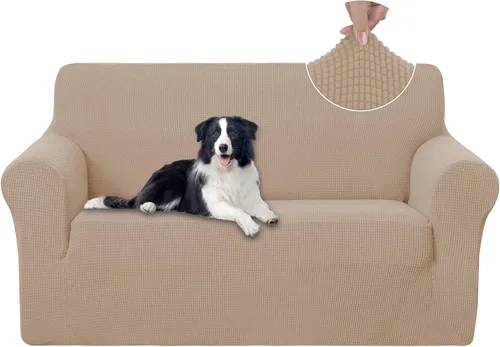 Vista 107 de U-NICE HOME Funda para sofá biplaza elástica, cubierta para sofá, funda para sillón, protector de muebles para sofá con 2 cojines, funda para sofá