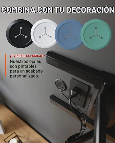 Vista 6 de ECHOGEAR Ocultadores de Cables de Pared para Gestión de Cables - Mini Ocultador de Cable de 2.25" Oculta 3 Cables de Bajo Voltaje Detrás de la Pared