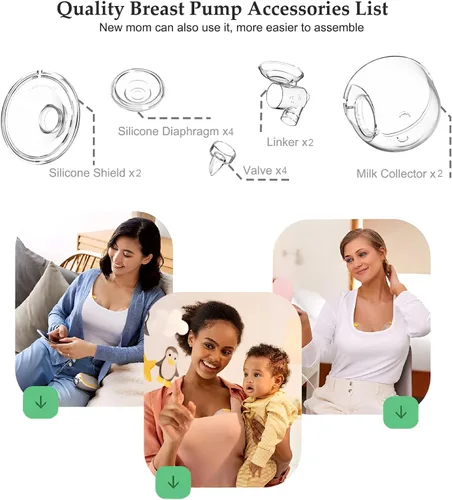 Vista 3 de Piezas de extractor de leche portátil, brida de copa colector de leche de 0.94 pulgadas, compatible con Momcozy/TSRETE S9/S10/S12, accesorios