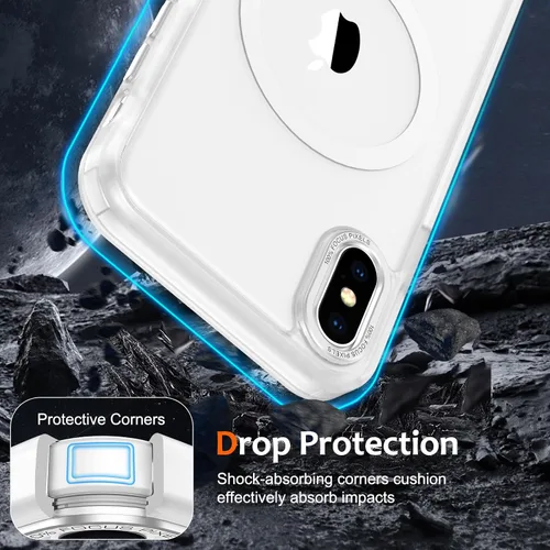Vista 759 de Anuck - Funda magnética para iPhone 11 compatible con MagSafe, carcasa trasera mate translúcida dura, borde de TPU, delgada, resistente a impactos