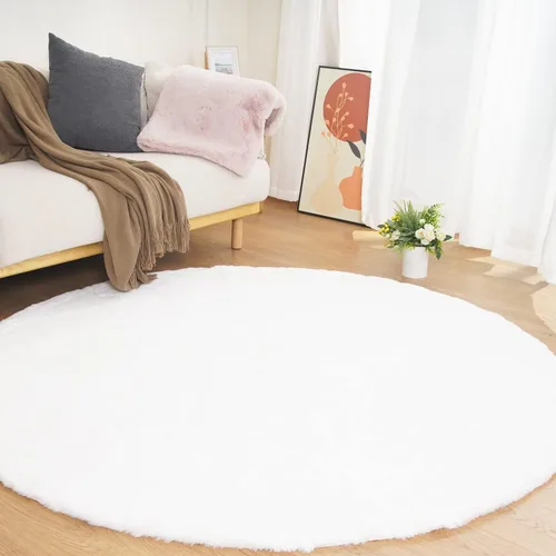 Vista 13 de Ghouse Alfombra ultrasuave de pelo sintético de conejo 2x3, alfombras lavables a máquina para dormitorio, alfombras esponjosas para sala de estar